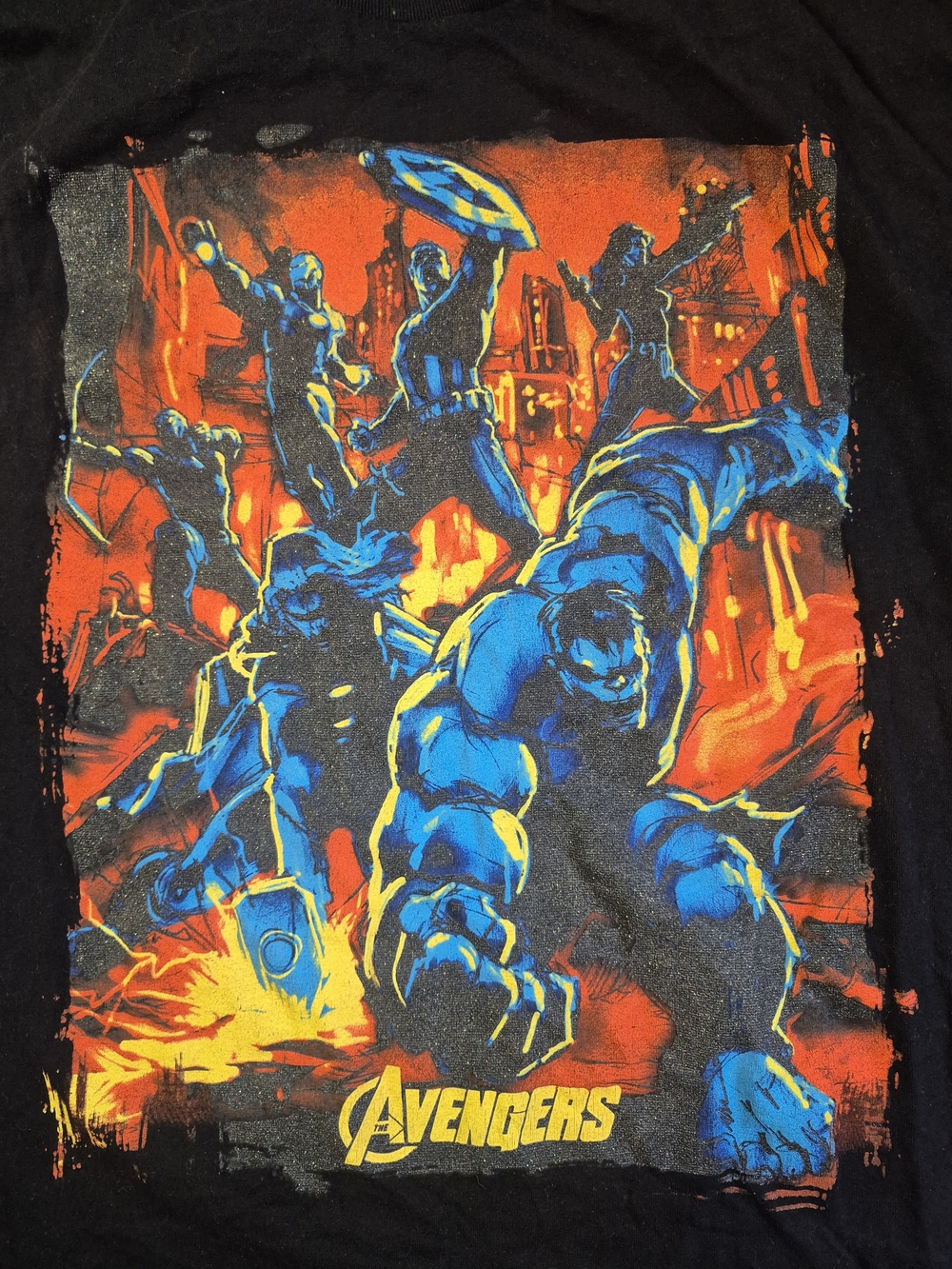Marvel Avengers Graphic T-Shirt Men's Large L Black 2012 Movie Mad Engine